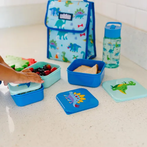 Miniatura 3 de Wildkin Juego de 3 recipientes de comida anidables para niños, apilables, herméticos y sin BPA, aptos para lavavajillas, para la escuela y viajes