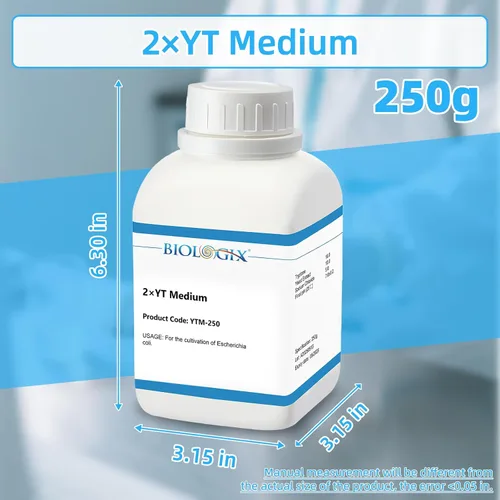 Miniatura 2 de 2×YT Medio en Polvo, Medio de Cultivo con Triptona, Extracto de Levadura y Cloruro de Sodio para el Crecimiento de E. coli, Medio de Cultivo