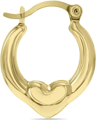 Miniatura 2 de Pendientes de aro Huggie de oro amarillo de 10 quilates con un corazón, Metal