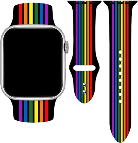 Miniatura 13 de Holidays - Correa de reloj compatible con Apple Watch de 38, 40, 41, 42, 44, 45 y 49 mm para mujeres y hombres, correa deportiva de silicona suave