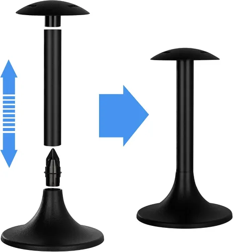 Miniatura 4 de NEXCOVER Cubierta de barco y soporte ajustable Se extiende de 12 a 54 pulgadas Poste de 6 etapas Sistema reforzado de ABS Negro