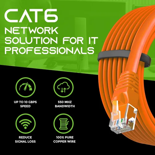 Miniatura 9 de GearIT Cable Ethernet Cat 6 de 1.5 pies y 18 pulgadas (paquete de 24) - Cable de conexión Cat6, cable de conexión Cat 6, cable Cat6, cable Ethernet