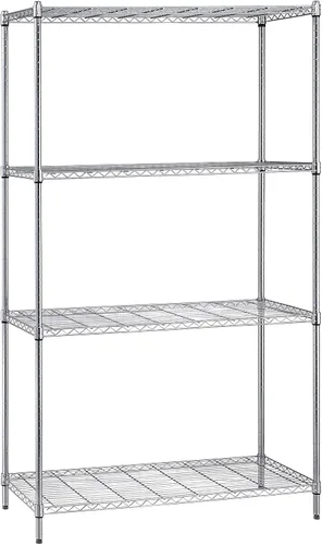 Miniatura 77 de Quantum Storage Systems kit para principiantes para unidad de librero de 4 niveles, de 54 pulgadas de alto, en alambre, con acabado en cromado