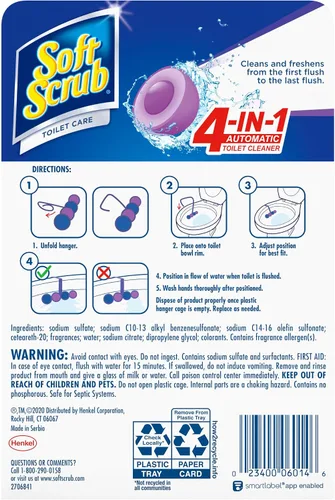 Miniatura 6 de Soft Scrub Limpiador de taza de inodoro con colgador de borde 4 en 1, Lavanda, 2