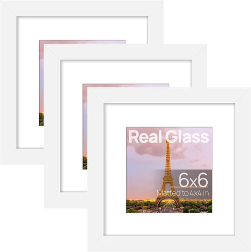 Miniatura 22 de upsimples Juego de 3 marcos de fotos de 5 x 7 pulgadas, hechos de cristal de alta definición para 4 x 6 con alfombrilla o 5 x 7 sin alfombrilla