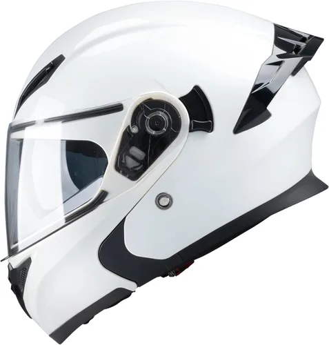 Casco integral para hombres y mujeres adultos con protector solar ahumado Blanco