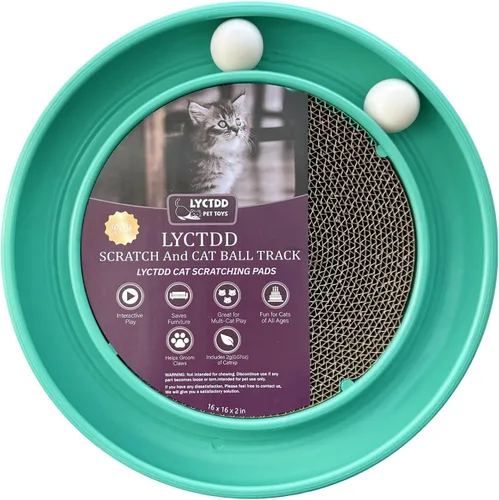 Juguete de Pelota Interactiva con Pista para Gatos de Interior, Tabla de Rascar para Gatos y Conjunto de Ejercicio para Gatos Adultos de Interior