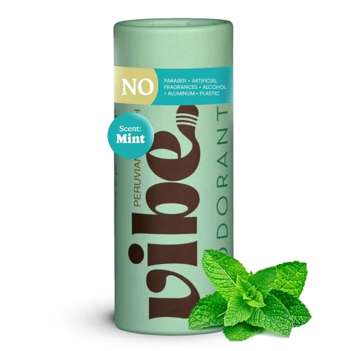 Vibe - Desodorante natural sin aluminio para mujeres y hombres, control de olores de larga duración con aceite de coco orgánico y cera de abejas