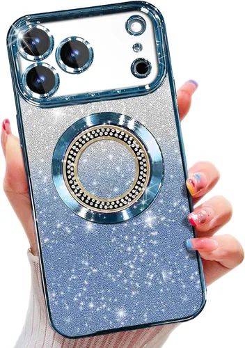 Miniatura 103 de Misscase Funda magnética con purpurina para iPhone 11 compatible con MagSafe, protección completa, delgada, a prueba de golpes, antiarañazos