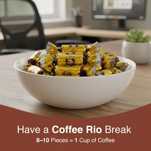 Miniatura 7 de Coffee Rio Paquete a granel de caramelos de café tostado original, bolsa de 3 libras, caramelos duros envueltos individualmente mezclados con crema