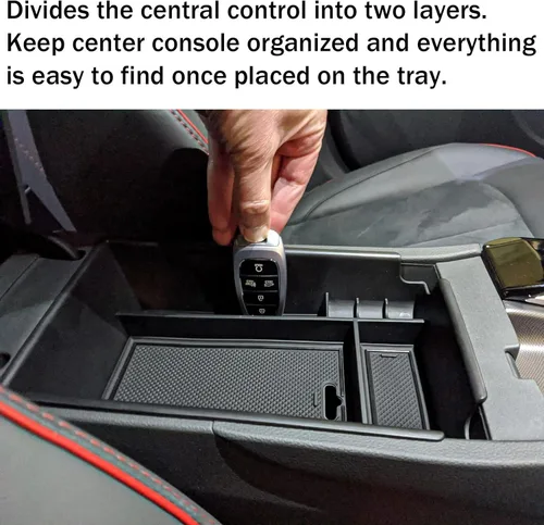 Miniatura 5 de Organizador de consola central compatible con Hyundai Sonata 2020 2021 2022 2023 Accesorios, Sonata N-Line/Limited Bandeja de Inserción Rojo