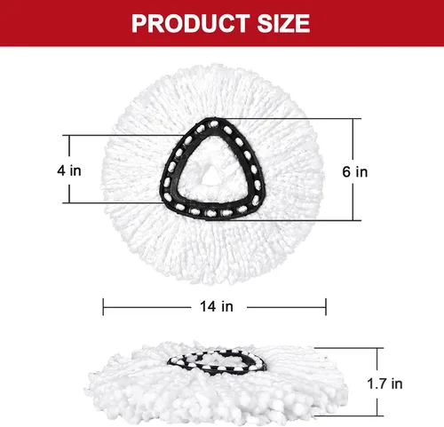 Miniatura 7 de 1 paquete de cabezales de repuesto para mopa giratoria O-Ceda Easy Wrin, recambios de mopa giratoria de microfibra, repuesto de cabezal de mopa