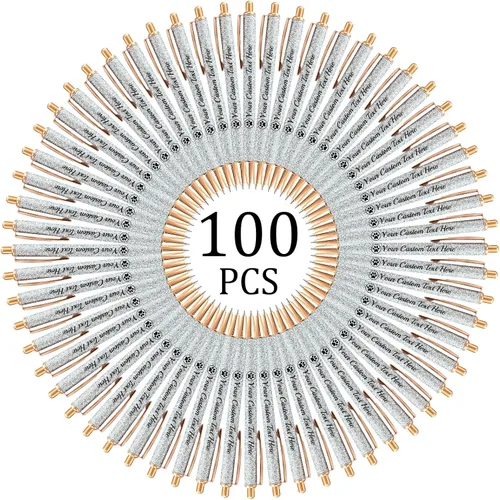 Miniatura 27 de Hasta 100 bolígrafos personalizados con nombre a granel, bolígrafo con purpurina de impresión personalizada, grabado gratis, texto con logotipo