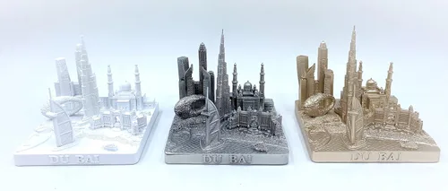 Miniatura 4 de Dubai 3D City Famoso Modelo de Edificio Estatua Decoración de Recuerdo para Oficina en Casa 4" (Dorado)