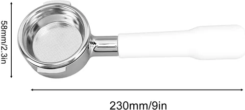 Miniatura 7 de GLOGLOW Portafiltro de café sin fondo, filtro de una sola capa duradero sin fondo, mango de filtro de café para oficina (tipo C2 plástico blanco)