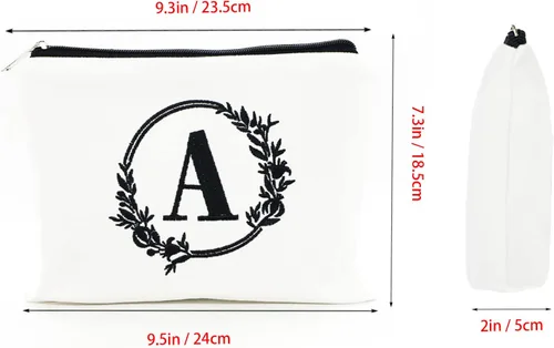 Miniatura 2 de Bolsa de cosméticos con combinación de letras bordadas, bolsa de regalo personalizada, adecuada para bodas, cumpleaños, vacaciones, es un gran