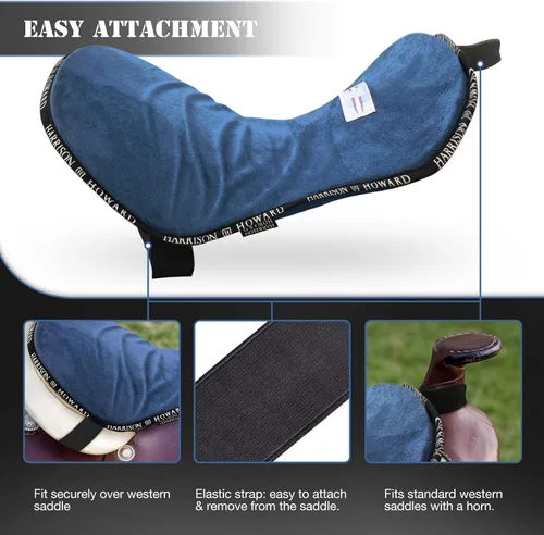 Miniatura 2 de Harrison Howard Protector de Asiento de Sendero Occidental Equipo de Montar para Silla de Caballo con Cojín Inferior Ayuda a Distribuir la Presión