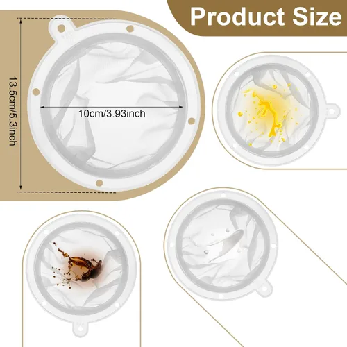 Miniatura 2 de 4 filtros de malla de 200 filtros de alimentos de 5 pulgadas, tamiz de nailon, filtro de malla fina de plástico reutilizable para filtrar yogur