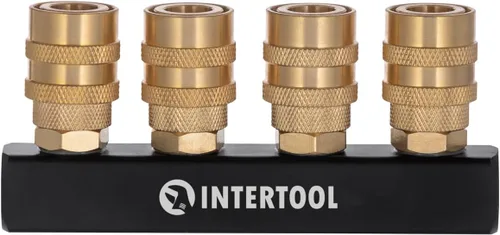 Miniatura 8 de INTERTOOL Colector divisor de aire de 3 vías, 1/4" NPT, conectores de acoplamiento rápido de latón, bloque recto PT08-1855