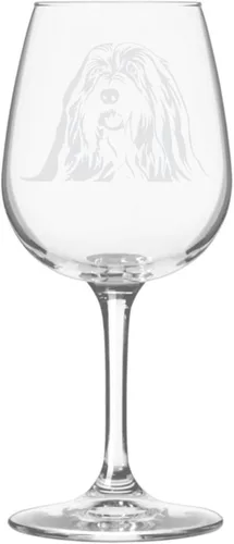 Miniatura 253 de Copa de vino de 12.75 onzas con diseño de perro grabado