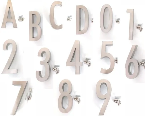 Miniatura 5 de Números de casa/letra de acero inoxidable de 8 pulgadas, grado 316 (UNS S31600), número de calle para exteriores, interiores, edificios
