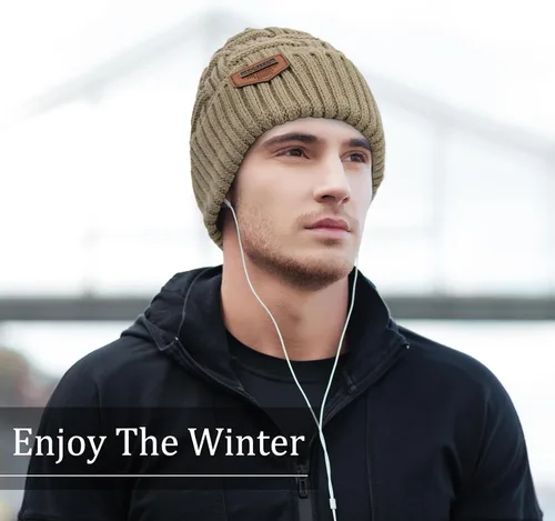 Miniatura 70 de Loritta Gorro de invierno cálido de punto grueso y holgado para hombre