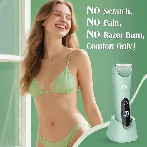 Miniatura 6 de Zesuti Afeitadora Eléctrica para Mujeres con Recorte de Bikini, Maquinillas de Afeitar Eléctricas para Mujeres, Afeitadora Inalámbrica para el Verde