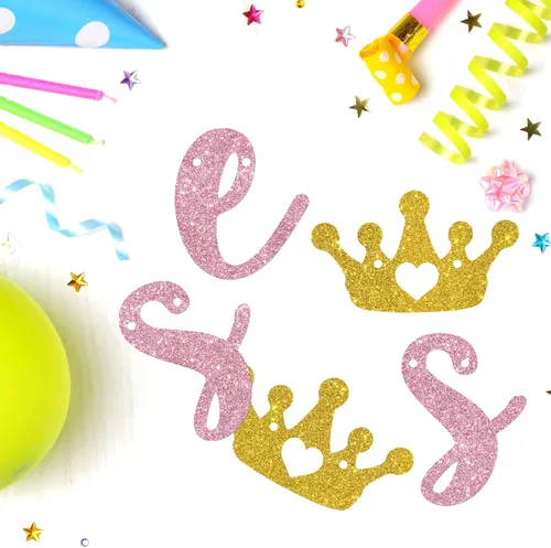 Miniatura 3 de Cartel colgante con texto en inglés "Her Royal Fivenness", "Happy 5th Birthday", suministros de decoración de fiesta de cumpleaños de 5 años