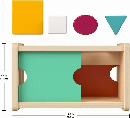 Miniatura 5 de Fisher-Price Caja de permanencia de objetos de juguete Montessori de madera para ordenar y encontrar, sello de excelencia de la Sociedad Montessori