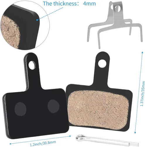 Miniatura 5 de 4 pares de pastillas de freno para bicicleta, pastillas de freno para bicicleta con herramientas de instalación compatibles con pastillas de freno