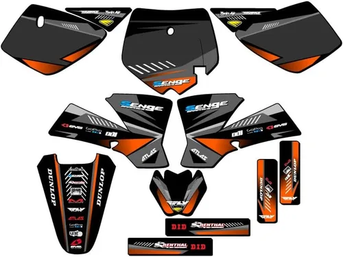 Miniatura 7 de Kit de base gráfica SX 50 Surge Black Senge 2002-2008 compatible con KTM