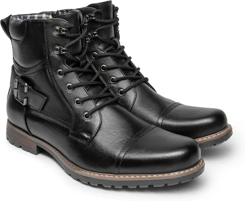 Miniatura 4 de Bruno Marc - Botas de combate para motocicleta con cremallera para hombre