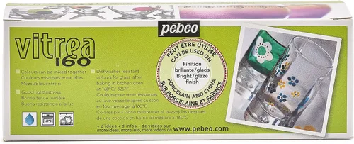 Miniatura 50 de Pebeo Vitrea 160 - Pintura para vidrio brillante, botella de 45 ml - Azul lapislázuli