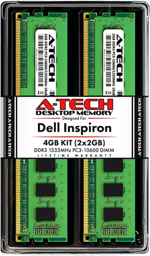 Miniatura 11 de A-Tech 8 GB (4 x 2 GB) RAM para Dell Inspiron 580, 580s DDR3 1333MHz DIMM PC3-10600 240-Pin Non-ECC UDIMM Kit de actualización de memoria