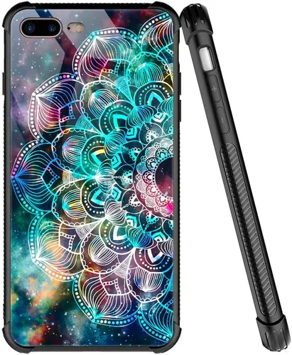 Miniatura 34 de ZHEGAILIAN Funda compatible con iPhone 7/8 Plus, funda de vidrio orgánico para niñas, mujeres y hombres, diseño de cuatro esquinas, antiarañazos, a