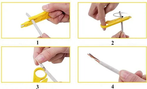 Miniatura 4 de Gaobige Kit de herramientas de crimpado rj45, herramienta de crimpado Cat5 Cat5e con 100 conectores RJ45 Cat5, 20 cubiertas de conector RJ45 Cat5e