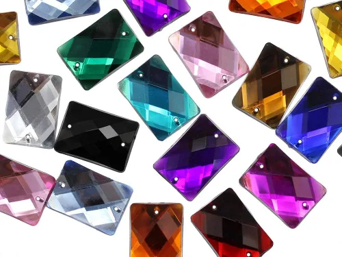 Miniatura 2 de Allstarco Topacio ahumado marrón CH25 de 0.551 x 0.394 in, cuentas rectangulares para coser, cuentas para manualidades, diamantes de imitación