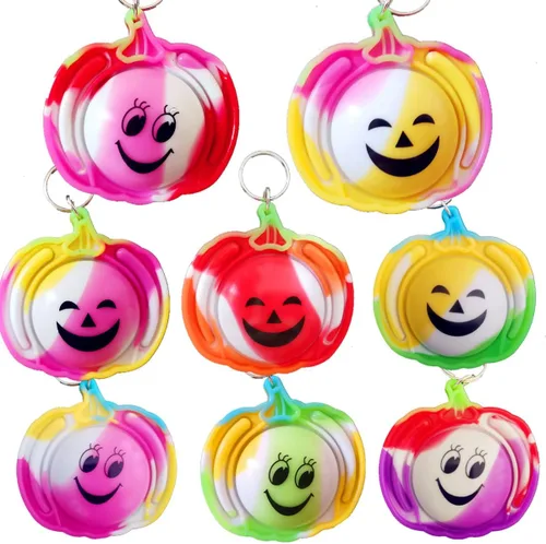 Paquete de 20 mini burbujas para ansiedad de calabaza de Halloween a granel para niños, recuerdos de fiesta y regalos para estudiantes en el aula