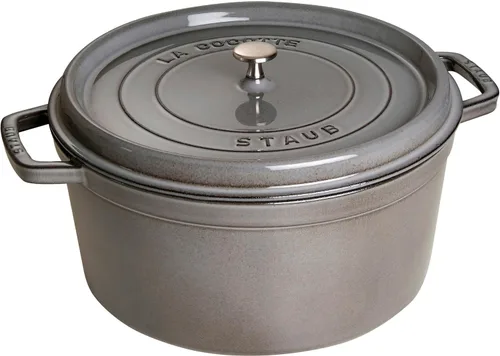 STAUB Tostador de Hierro Fundido/Cocotte, Redondo, 13.4 in, 12,6 L, Gris Grafito