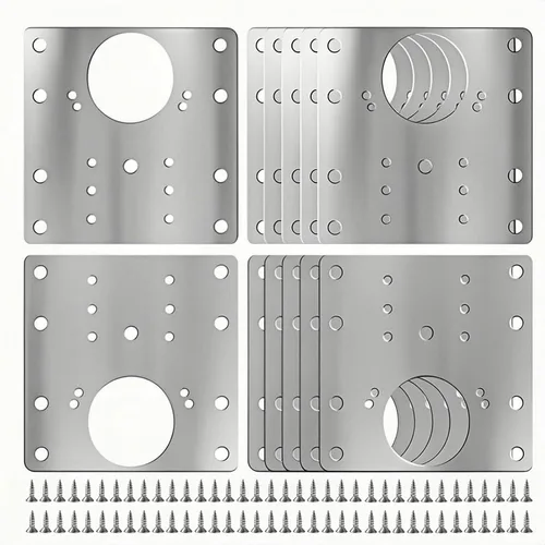 Miniatura 10 de 6 piezas Kit de placa de reparación de bisagras de gabinete: FOGZUVR Kit de reparación de bisagras de puerta duradera de acero inoxidable, placa