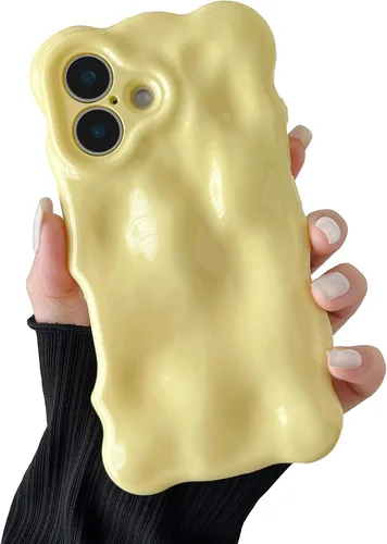 Miniatura 64 de XIZYO Funda para iPhone 13 de 6.1 pulgadas, bonito patrón de ondas, estético, 3D, rizado, ondulado, chapado en purpurina, para mujeres y niñas, Azul