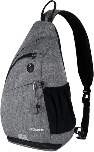 Miniatura 7 de WATERFLY - Mochila de bandolera pequeña tipo eslinga, mochila al hombro para hombres y mujeres, para viajes, ciclismo, senderismo, mochila de día