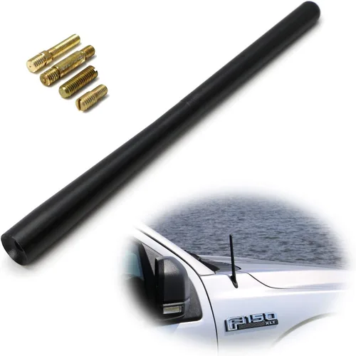 Miniatura 9 de iJDMTOY Juego de antena de radio corta de 7 pulgadas compatible con Ford Toyota Dodge/RAM, Nissan Trucks, acabado negro mate