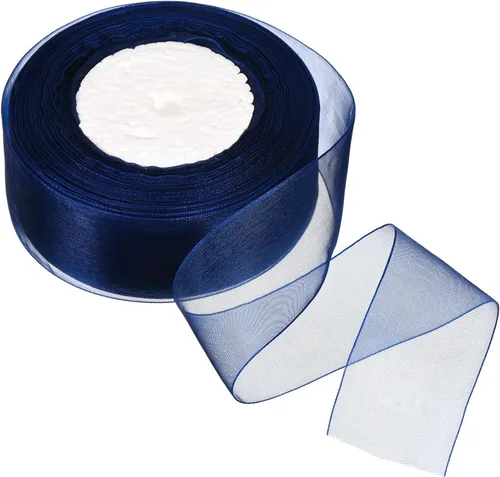 PATIKIL Cinta de organza transparente de 1-37/64 pulgadas, 50 yardas, 1 rollo de tela decorativa de gasa para envolver regalos, manualidades, ramo