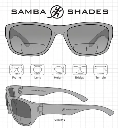 Miniatura 3 de SAMBA SHADES Gafas de sol de lectura bifocales deportivas envueltas para lectores bajo el sol para hombres y mujeres