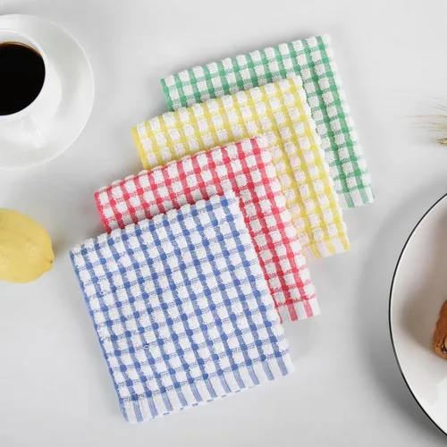 Miniatura 8 de Oeleky Paños de cocina para lavar platos de cocina, trapos súper absorbentes, paños de cocina de algodón, paquete de 8, 12 x 12 pulgadas Mix-2