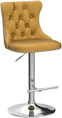 Miniatura 157 de Aoowow Juego de 2 taburetes de bar giratorios, taburetes de bar ajustables con respaldo de terciopelo copetudo, sillas de bar modernas tapizadas