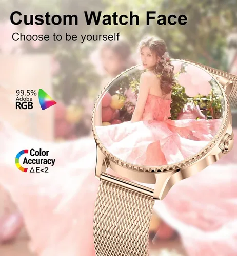 Miniatura 4 de Relojes inteligentes para mujer, rastreadores de actividad de 1.27 pulgadas con llamadas Bluetooth (respuesta y marca), frecuencia cardíaca, sueño