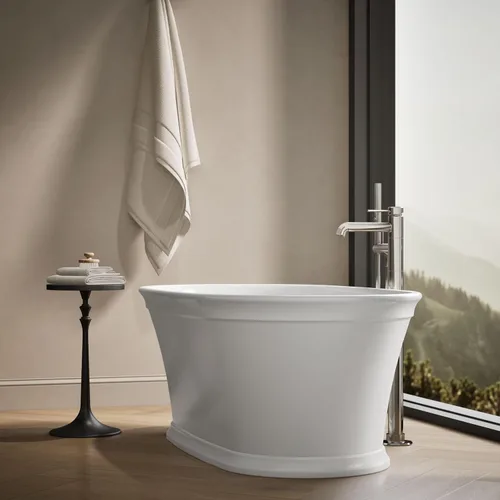 Miniatura 8 de KOHLER K-8332-0 Memoirs - Bañera independiente de 60 x 34 pulgadas, bañera de remojo independiente, desagüe ranurado y grifo central, color blanco