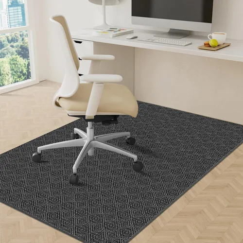 KMAT Alfombrilla para silla de oficina, 36 x 48 pulgadas, protector de suelo de trabajo pesado para madera dura/baldosas, alfombrilla de suelo Negro